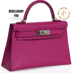 Kelly 20 Mini Sellier Rose Pourpre Chevre