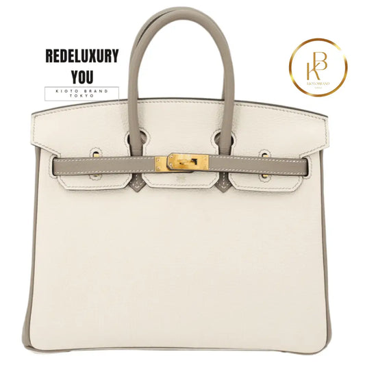 Birkin 25 Craie And Gris Asphalte Togo (Special Order)