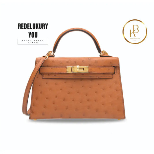 Kelly 20 Mini Ii Cognac Ostrich Ghw