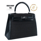 Kelly 25 Sellier Black Silver Crinoline Limited Edition