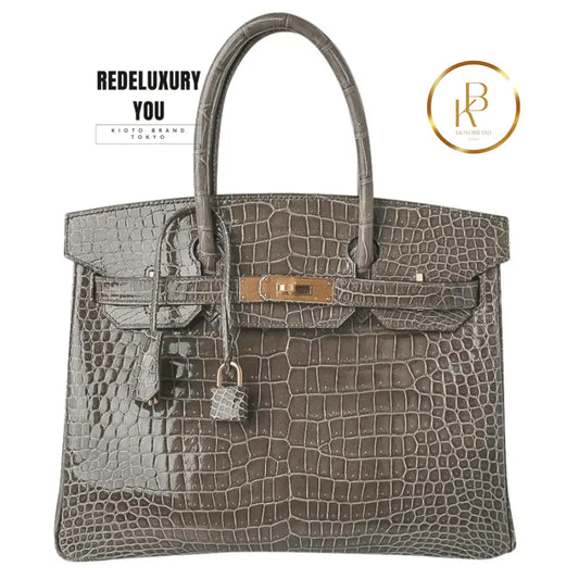 Birkin Hss 30 Gris Tourterelle / Blue Sapphire Porosus