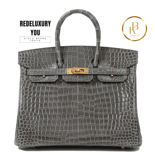 Birkin 25 Gris Tourterelle Rose Purple Hss Special Order Shiny Porosus C