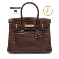 Birkin 30 Chocolate Shiny Porosus Crocodile