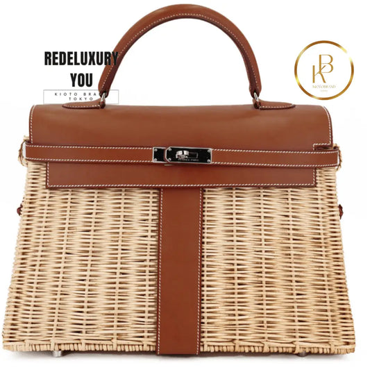 Kelly Picnic 35 Osier Wicker And Fauve Barenia (Limited Edition)