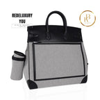 Birkin 40 Cargo Hac Black Evercalf Leather/Toile H Ecru Noir