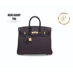 Birkin 25 Touch Matte Prunoir Alligator & Raisin Togo