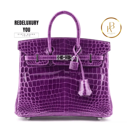 Birkin 25 Violet Niloticus Crocodile