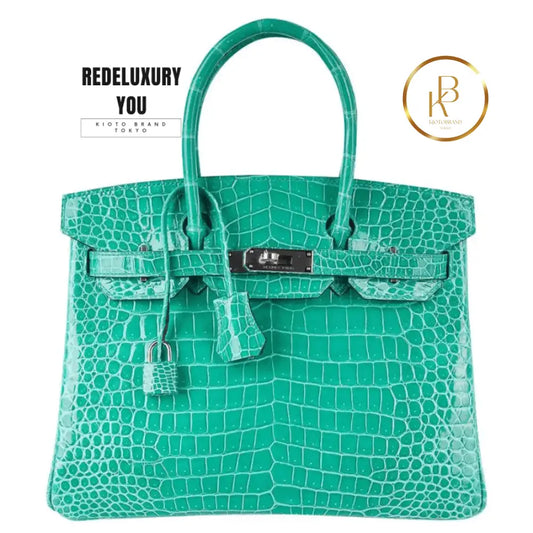 Birkin 30 Jade Porosus Crocodile