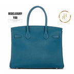 Birkin 30 Teal Blue Bag