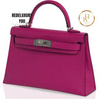 Kelly 20 Mini Sellier Rose Pourpre Chevre