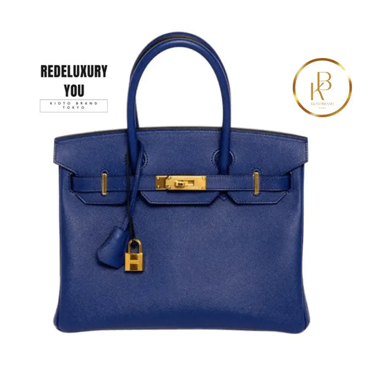 Birkin 30 Blue Electric Gold Hardware