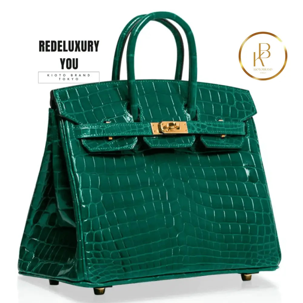 Birkin 25 Emerald Crocodile