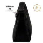 Kelly Pochette Clutch Black Doblis Suede