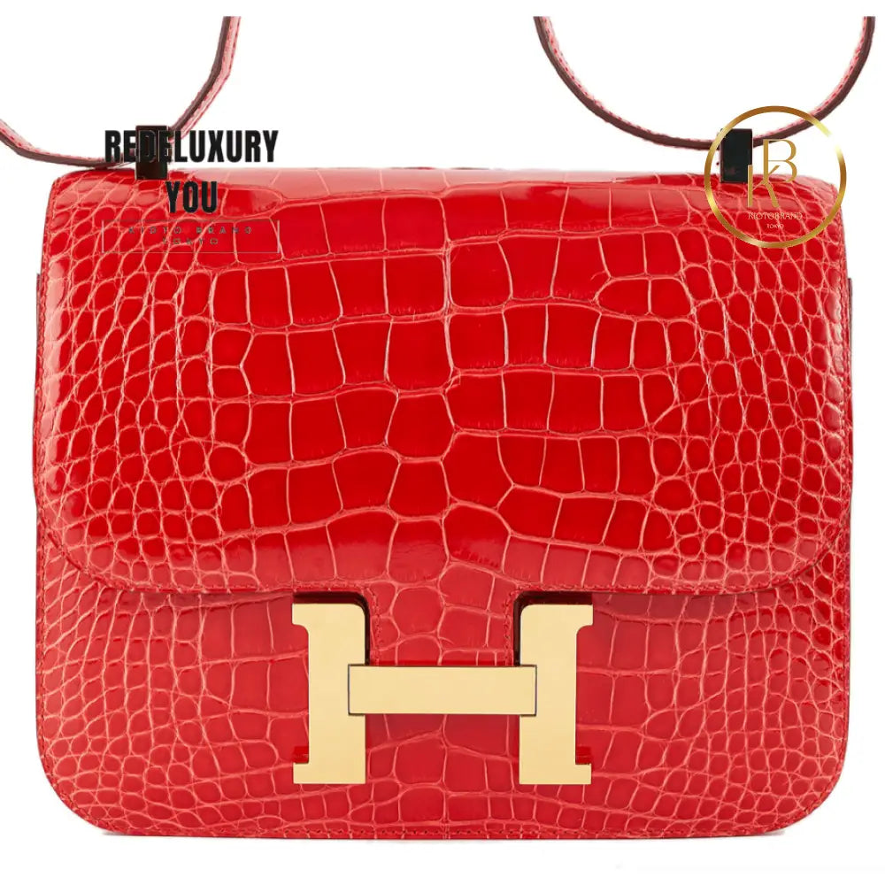 Constance 18 Red Shiny Alligator