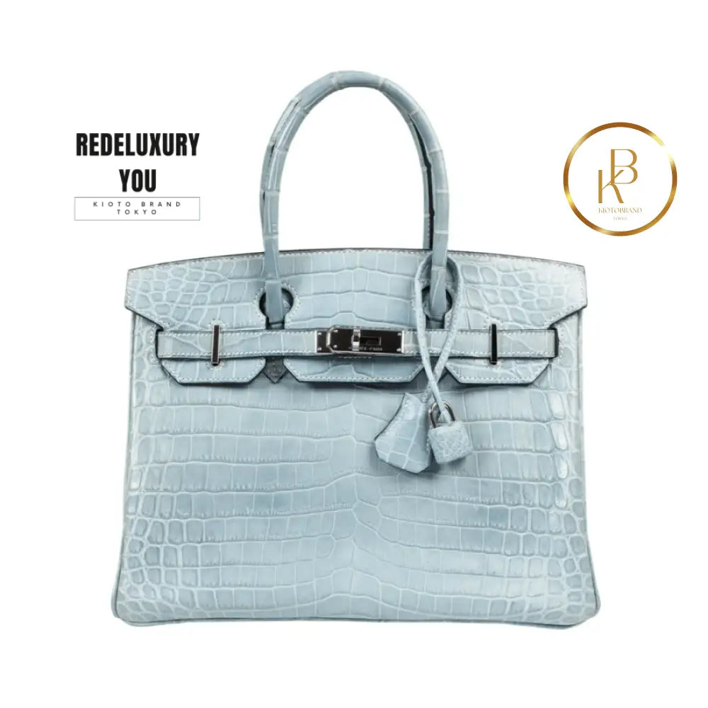 Birkin 30 Bleu Ciel Croco Niloticus