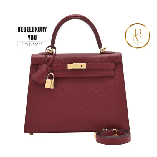 Kelly 25 Rouge H Bordeaux Epsom Sellier