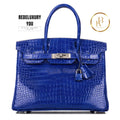 Birkin 30 Bleu Electrique Shiny Porosus Crocodile