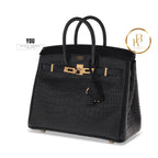 Birkin 25 Black Matte Alligator