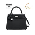 Kelly 25 Jet Black Epsom Sellier Palladium Hardware
