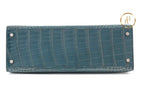 Kelly 32 Shiny Bleu Jean Porosus Croco Sellier 18K Yellow Gold & Diamond Hardware - handbags