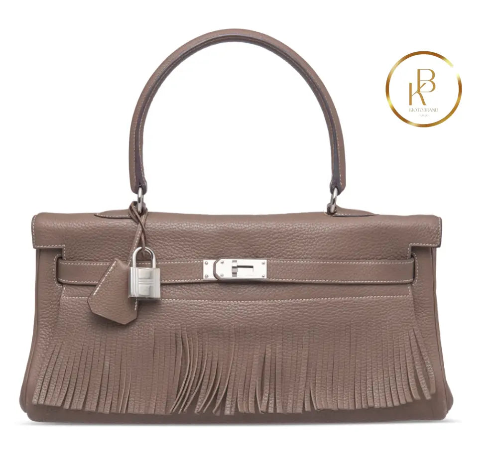 Kelly Fringe Shoulder 40 Clemence Palladium handbags