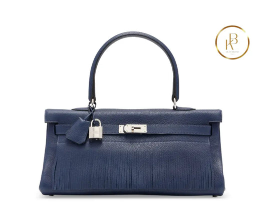 Kelly Fringe Shoulder Bleu de Malte Clemence Palladium handbags