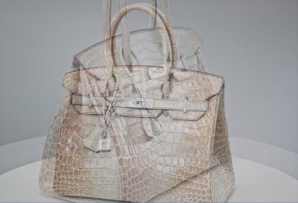 Birkin 30 Himalaya Matte Gris Cendrè 18K White Gold Diamond Hardware